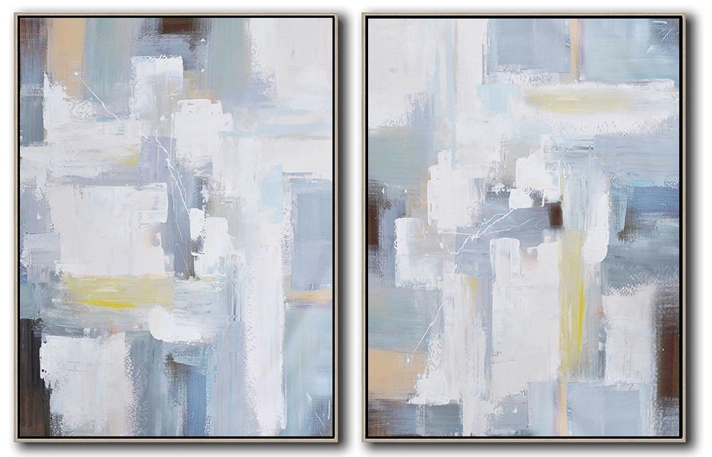 Hand-painted Set of 2 Contemporary Art on canvas - Artist Gallery Large